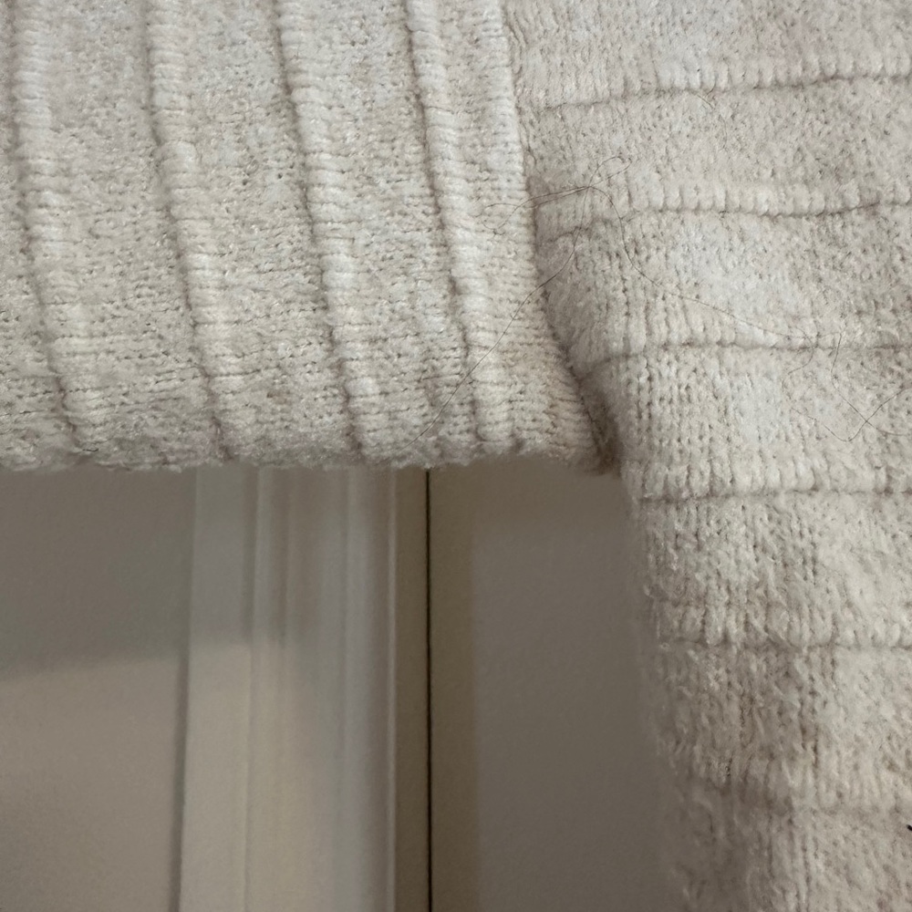 Pink Rose Cream Ribbed Cardigan - Picture 3 of 6